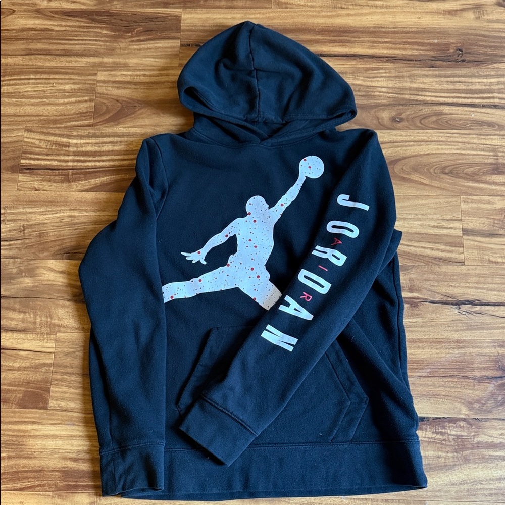 Jordan Black Hoodie with Multicolor Logo